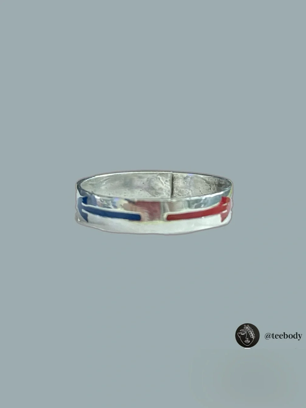 VTG Mexico Sterling Silver 925 Multi Color Enamel Arrow Band Ring-NWT